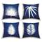 Stupell Industries Bold Blue White Modern Botanical Leaf Shapes 4 Pillow Set, 18" x 18"